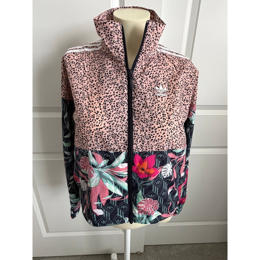 Adidas Cheetah Print Tropical Wind Track Jacket SZ XS